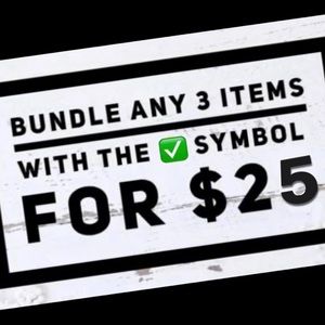 ✅ Bundle 3 items with the symbol ✅ for $25